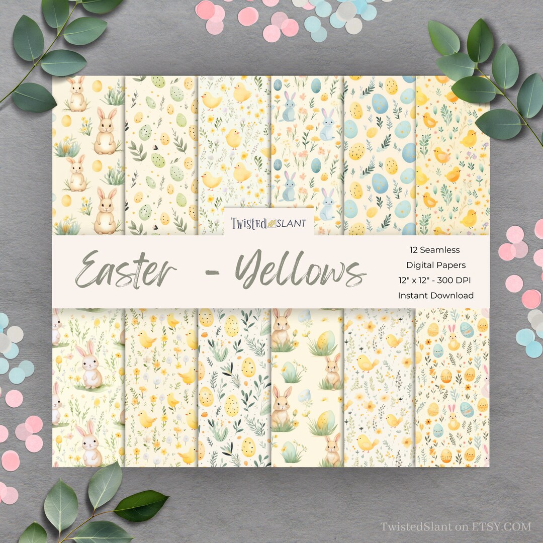Easter Digital Papers | INSTANT DOWNLOAD | Bunny Digital Paper | Easter ...