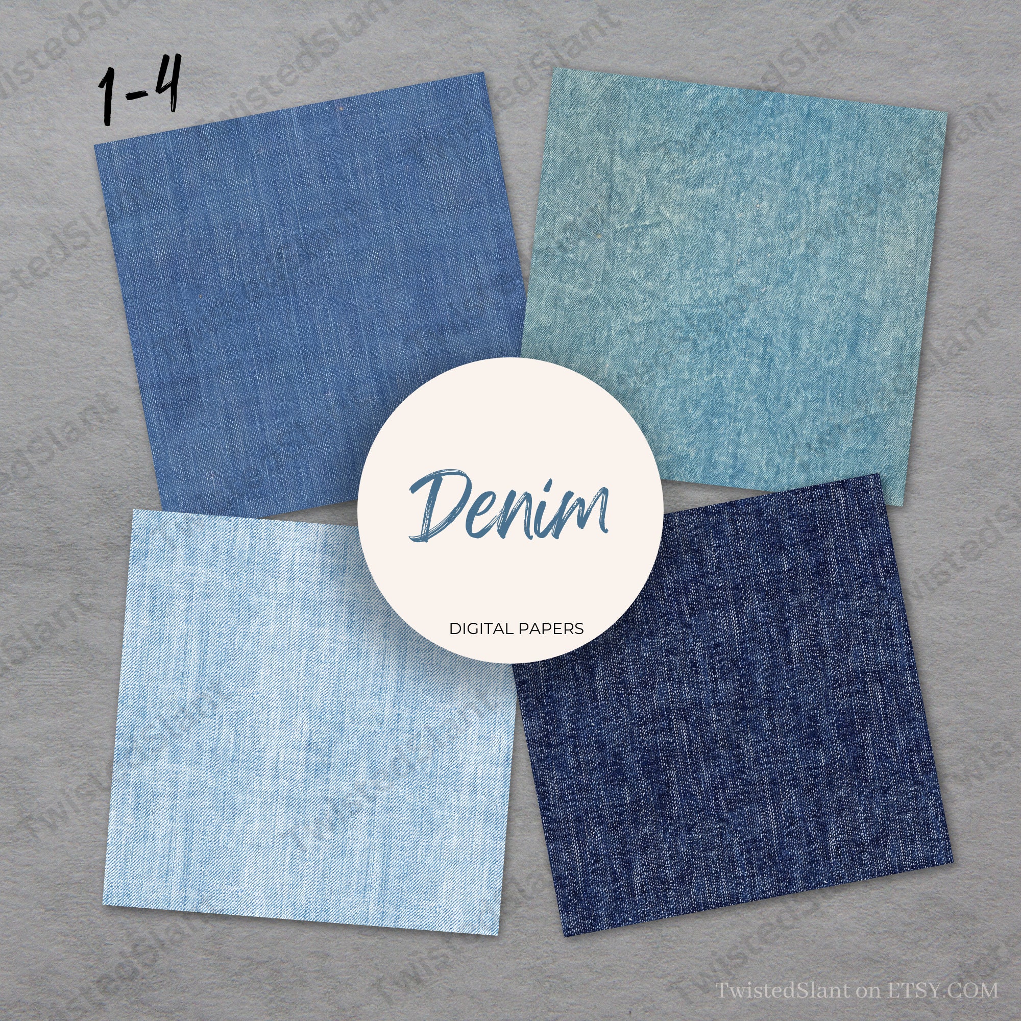 Denim Digital Paper | INSTANT DOWNLOAD | Fabric Junk Journal | Jeans ...