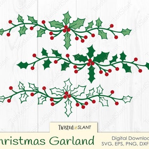 Ghirlanda svg, ghirlanda di Natale svg, ghirlanda di Natale clipart, agrifoglio svg, svg di Natale, ghirlanda di Natale png, ghirlanda di Natale
