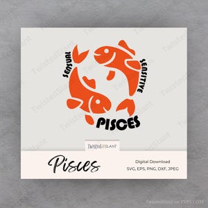 Pisces svg | INSTANT DOWNLOAD | Zodiac Sign svg | Fish png | Horoscope svg | Pisces Print | Zodiac Clipart | Pisces | ZOD01