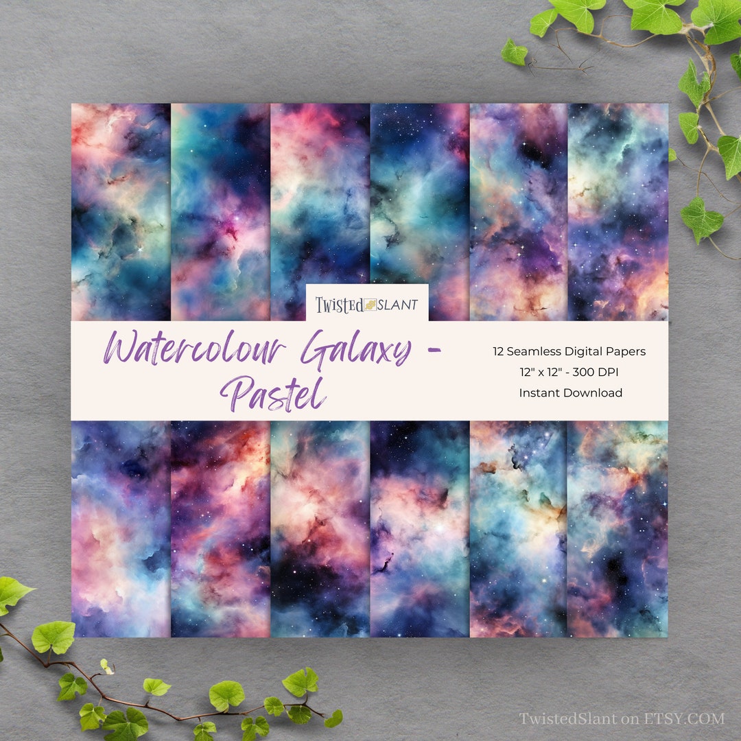 Watercolor Galaxy Digital Paper Seamless Pattern | INSTANT DOWNLOAD ...