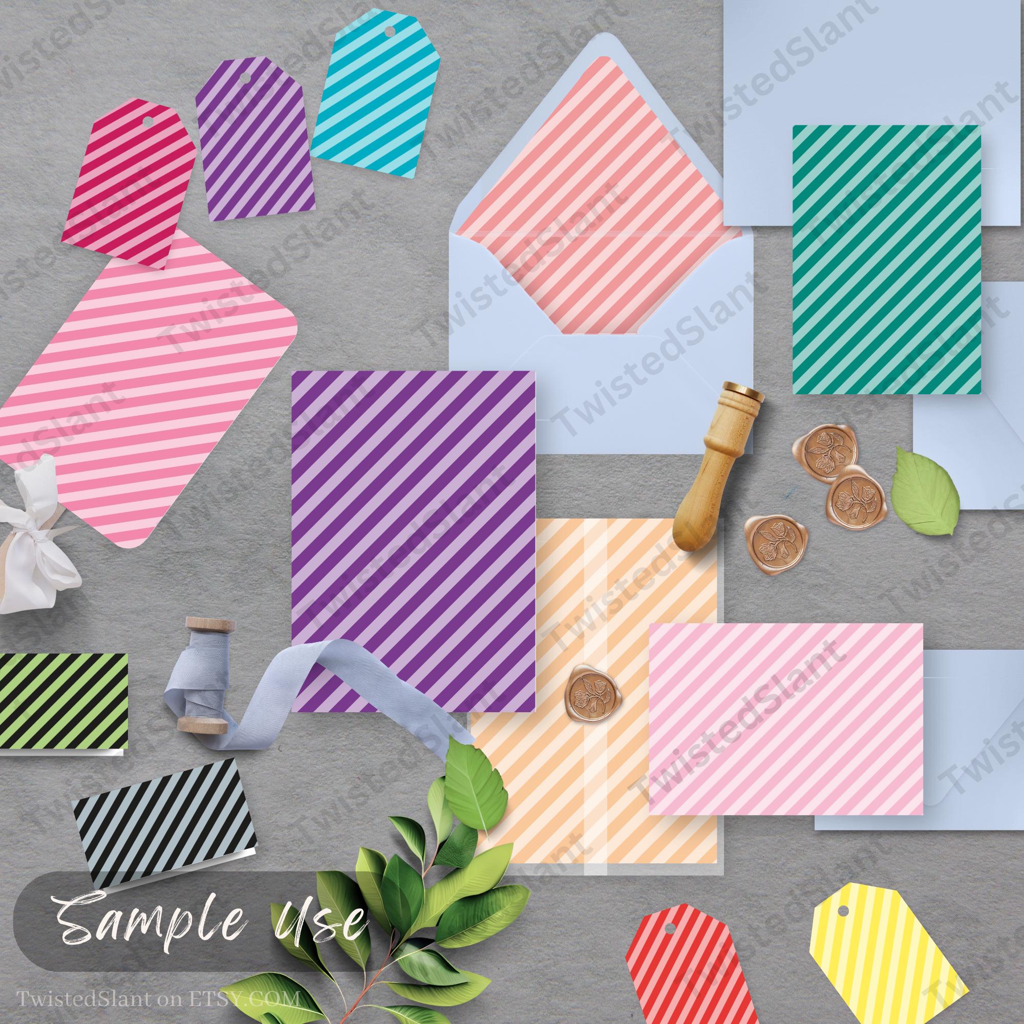 Diagonal Stripes Digital Paper | INSTANT DOWNLOAD | Striped Background ...