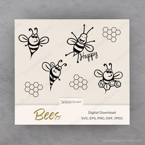 Bee Theme svg | INSTANT DOWNLOAD | Bumblebee svg | Bees svg | honey bee svg | Honeycomb svg | Bee Happy svg | Be Kind svg | BEE1