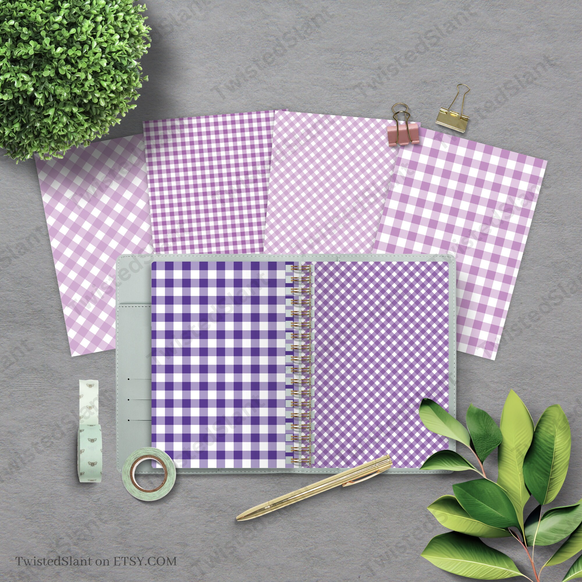 Gingham Digital Paper Pack | INSTANT DOWNLOAD | Gingham Pattern ...