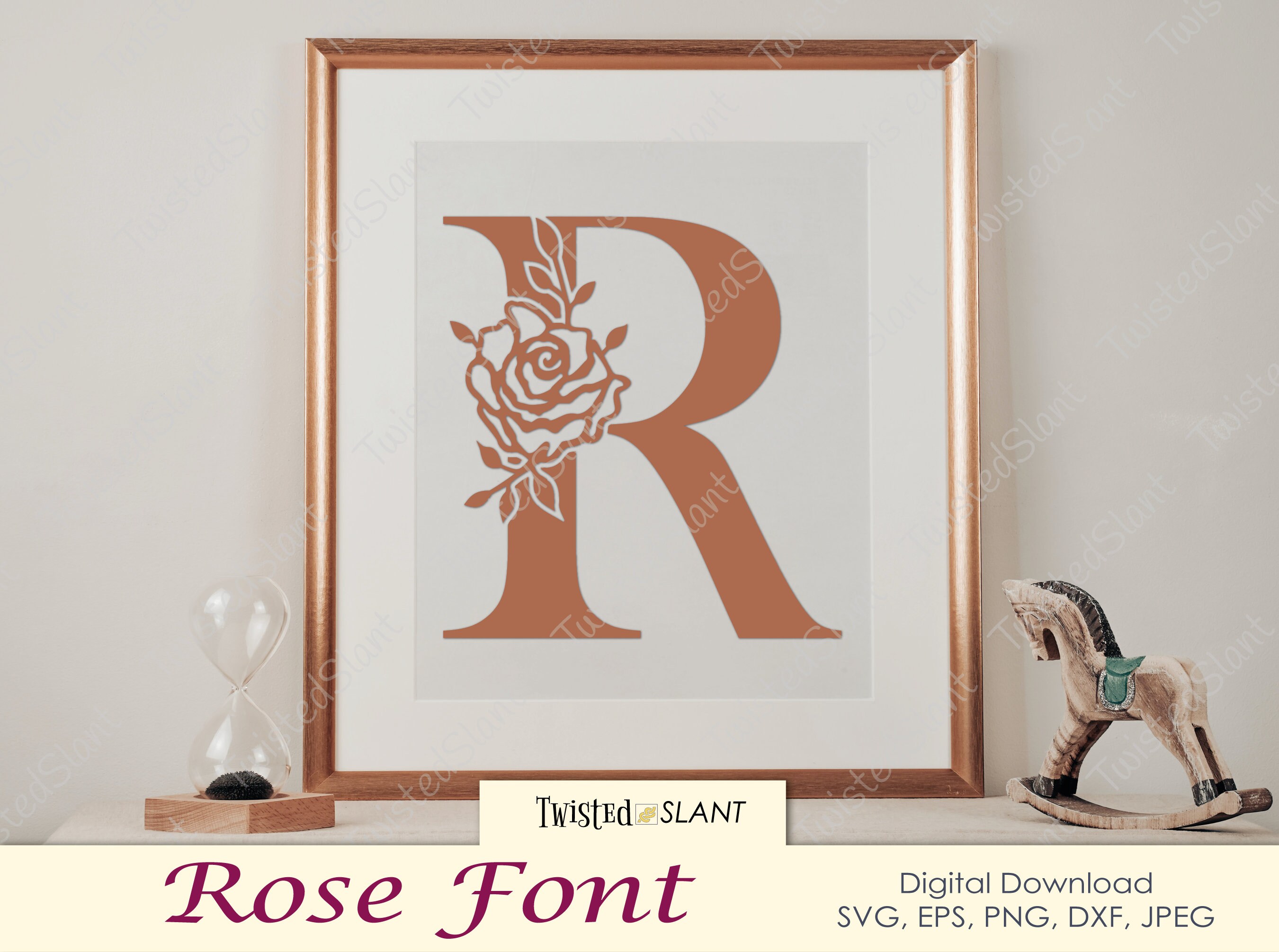 Rose Monogram Svg, Flower Monogram Svg, Monogram Letters Svg, Modern ...