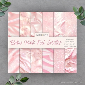 Pink Foil Digitales Papier Nahtlos Muster | SOFORTIGER DOWNLOAD | Nahtlose Papiere | Luxus Digitales Papier | Glam Digitales Papier | Rosa | FOLIE01