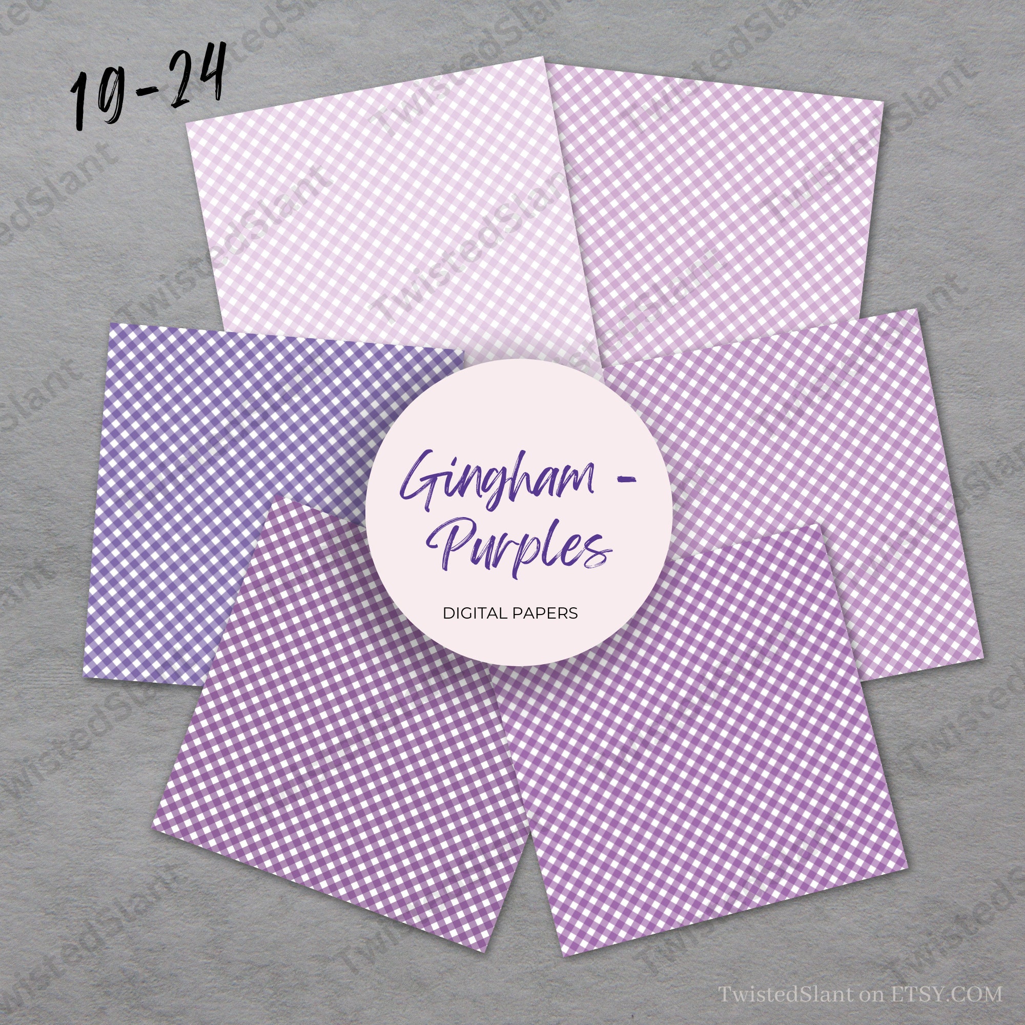 Gingham Digital Paper Pack | INSTANT DOWNLOAD | Gingham Pattern ...