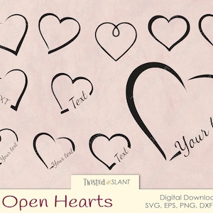 Hart svg Bundel, Open hart svg, loveheart, Hart SVG, Hart DXF, open hart clipart, loveheart svg, valentijnsdag, hart