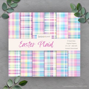 Ostern kariertes digitales Papier| SOFORTIGER DOWNLOAD | Pastell kariert | Ostern Junk Journal | Frühling Hintergrund | Seamless Paper Pack | Pastell | EAS1