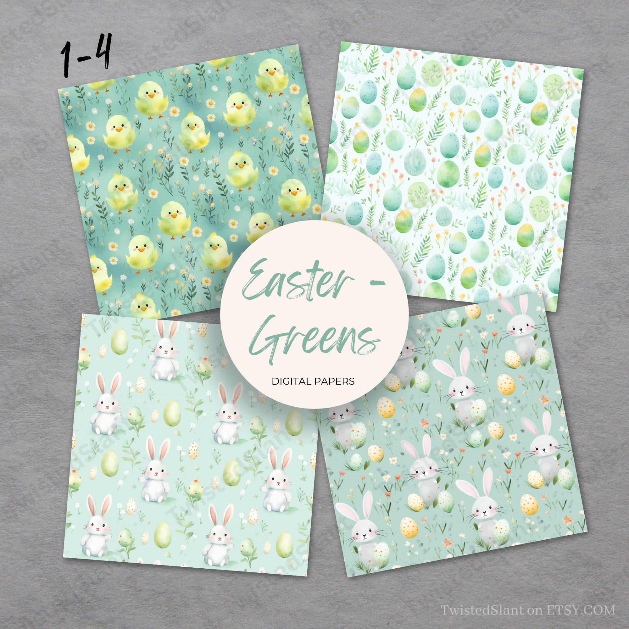 Easter Digital Papers | INSTANT DOWNLOAD | Bunny Digital Paper | Easter ...