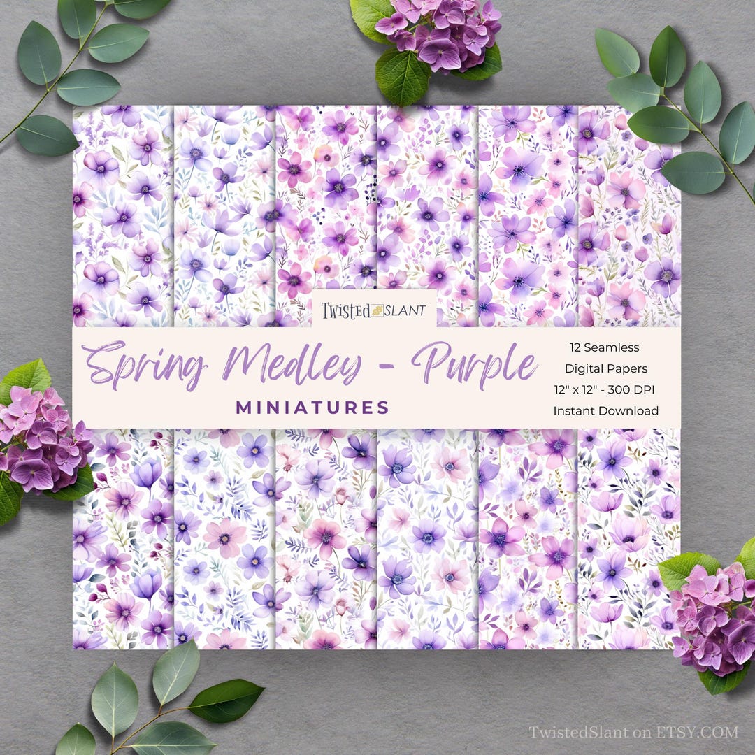 Spring Floral Medley Digital Paper | INSTANT DOWNLOAD | Watercolor ...