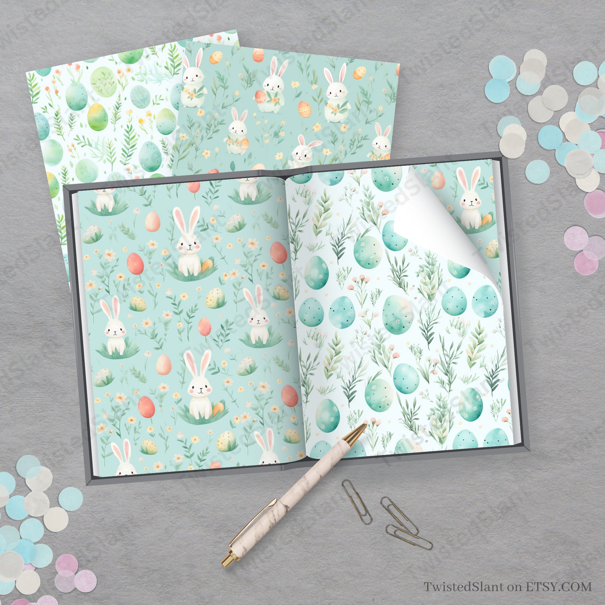 Easter Digital Papers | INSTANT DOWNLOAD | Bunny Digital Paper | Easter ...