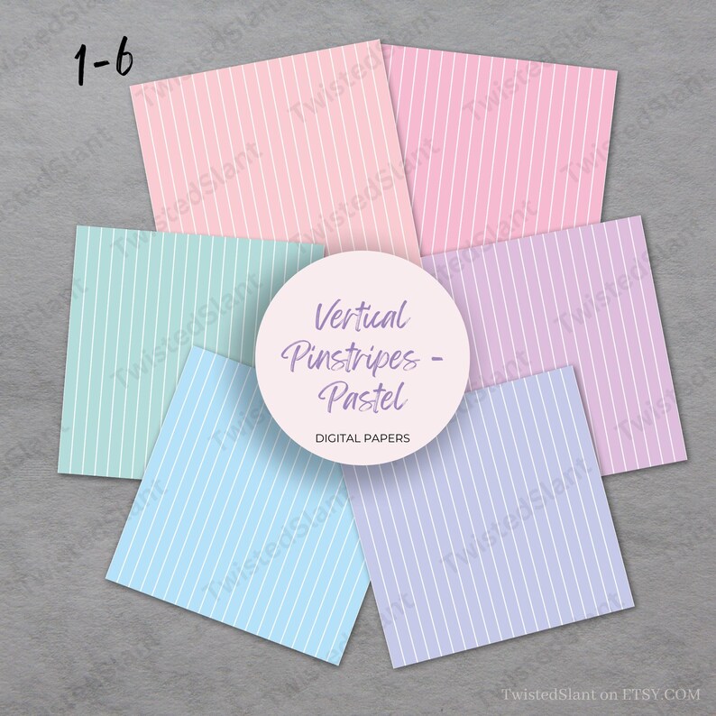 Pastel Vertical Stripes Digital Paper | INSTANT DOWNLOAD | Striped ...