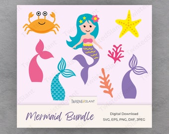 Mermaid svg bundle, mermaid svg, mermaid tail svg, crab svg , mermaid png, sea animals svg, seaweed svg, starfish svg, mermaid svg cricut