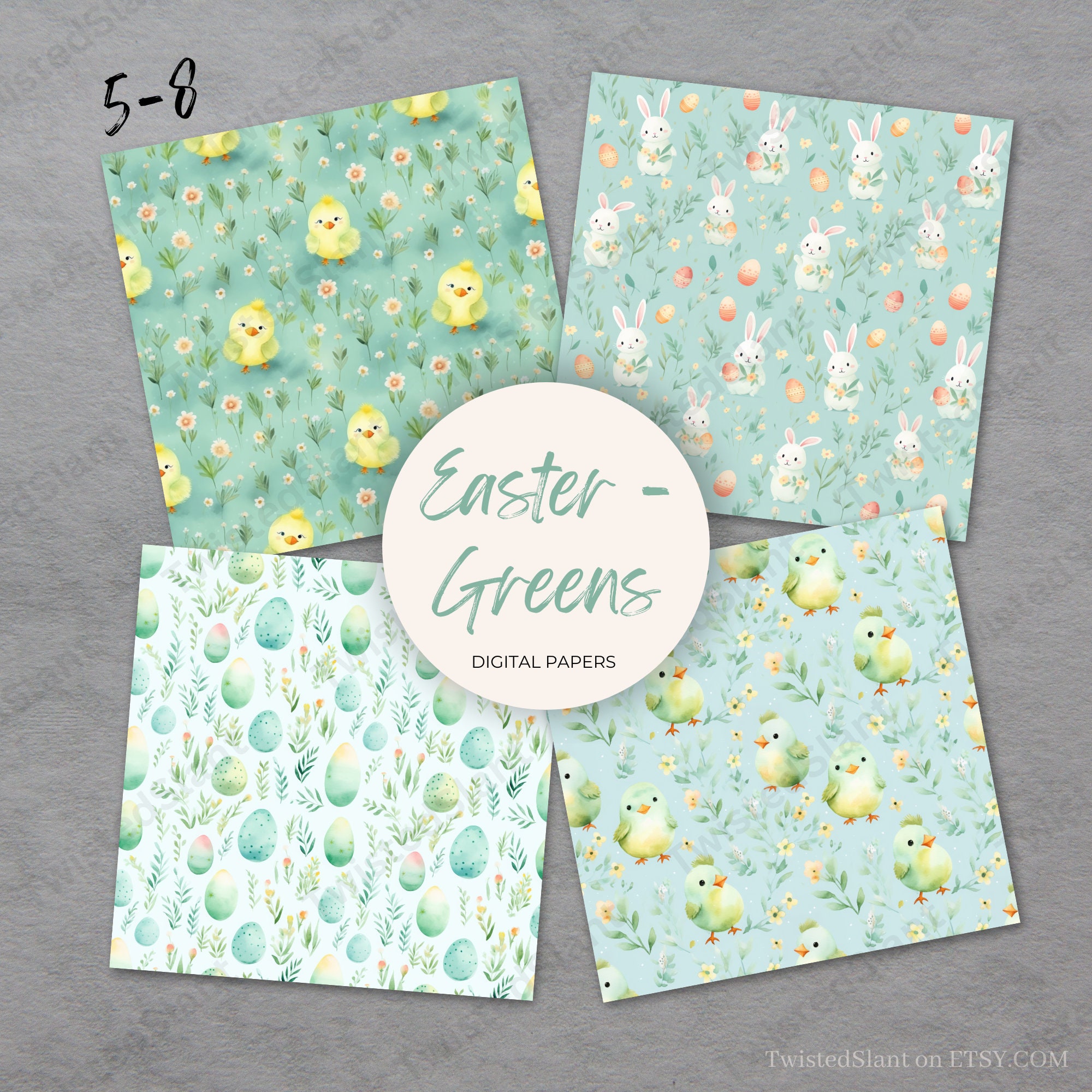 Easter Digital Papers | INSTANT DOWNLOAD | Bunny Digital Paper | Easter ...