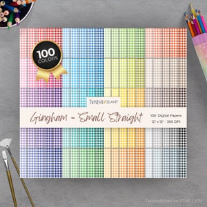 Gingham Digital Paper Pack | SOFORTIGER DOWNLOAD | Gingham Digitale Papiere | Seamless Paper Pack | Regenbogen Vichykaro | Kleine Gerade | GH1
