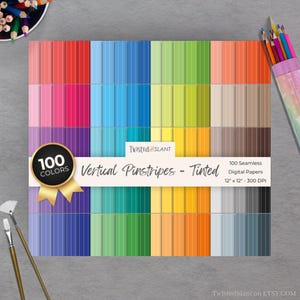 Vertical Stripes Digital Paper | INSTANT DOWNLOAD | Striped Background | Lined Digital Paper | Seamless Papers | Rainbow | Tinted | STR01
