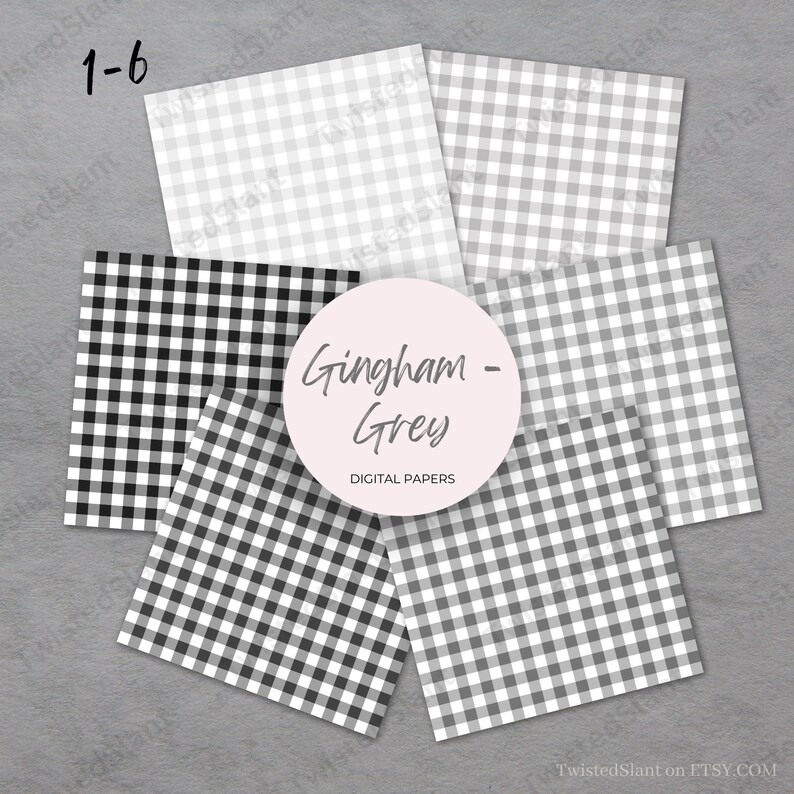 Gingham Digital Paper Pack | INSTANT DOWNLOAD | Gingham Pattern ...