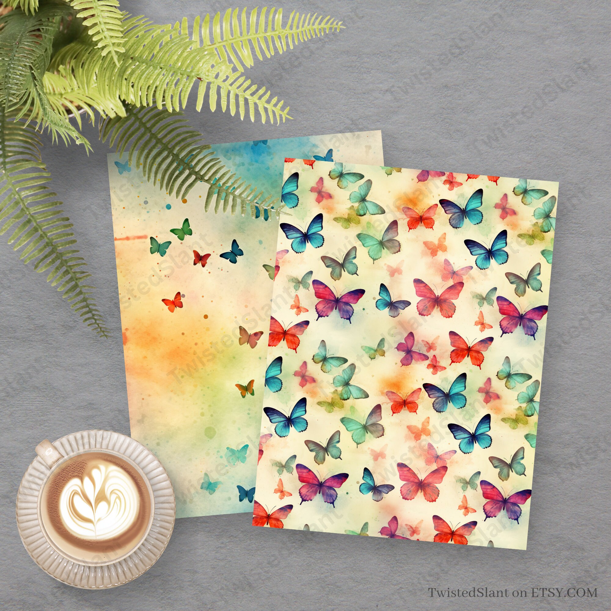 Bright Butterflies Digital Paper | INSTANT DOWNLOAD | Butterfly Digital ...