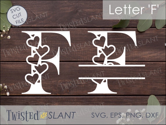 Letter F Split Letter Monogram Svg Modern Font Split | Etsy