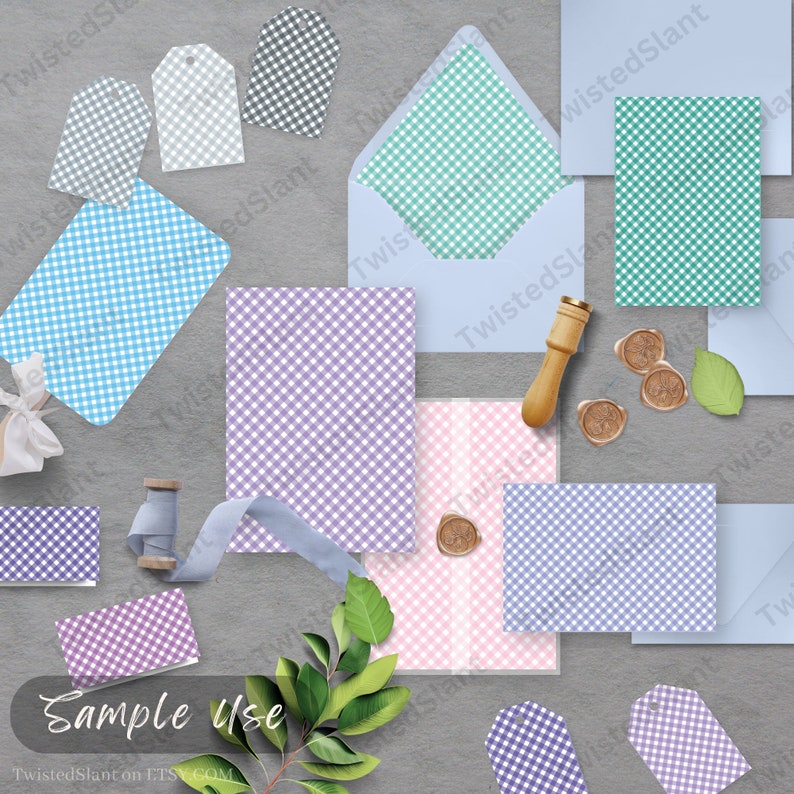 Gingham Digital Paper Pack | INSTANT DOWNLOAD | Gingham Digital Papers ...