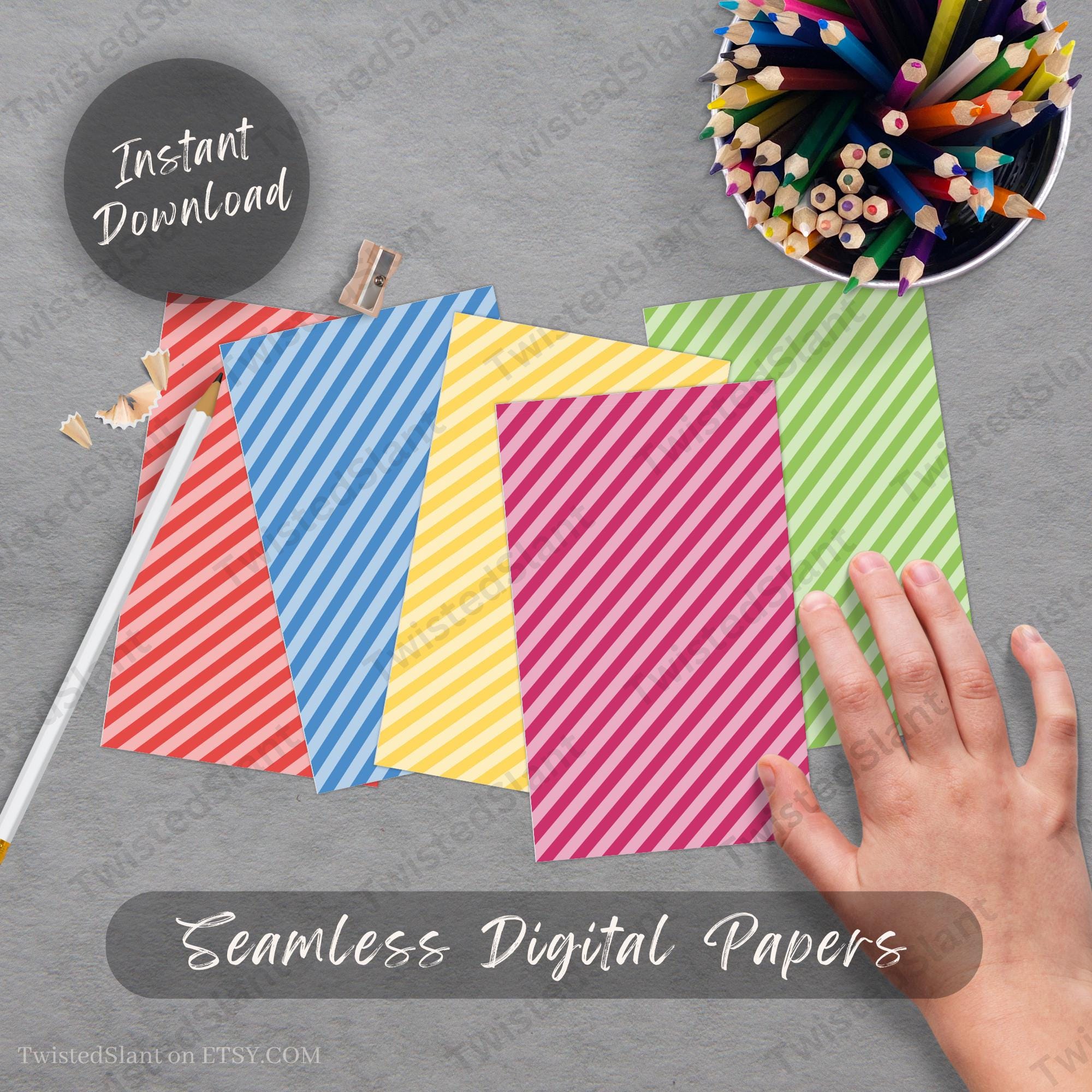Diagonal Stripes Digital Paper | INSTANT DOWNLOAD | Striped Background ...