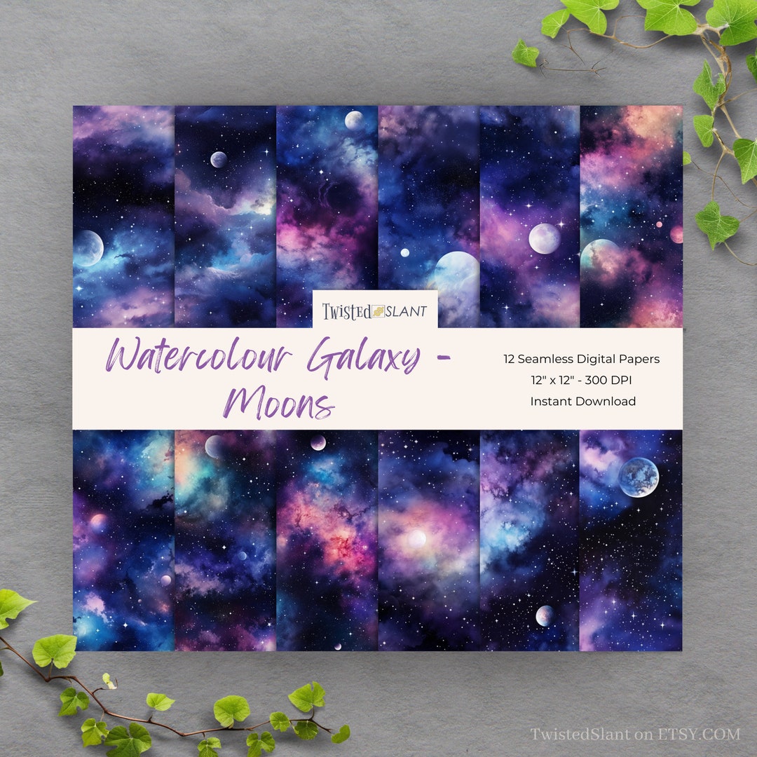 Watercolor Galaxy Digital Paper Seamless Pattern | INSTANT DOWNLOAD ...