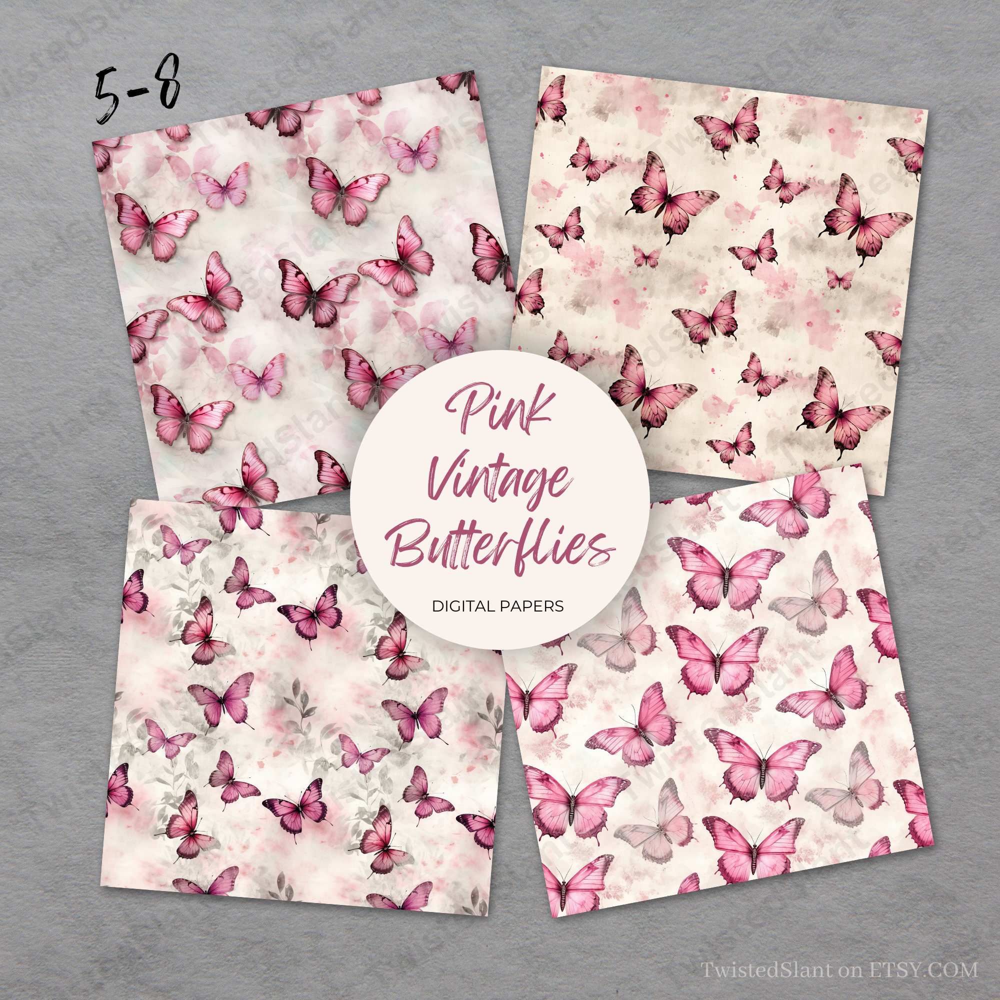 Bright Butterflies Digital Paper INSTANT DOWNLOAD Butterfly Digital ...