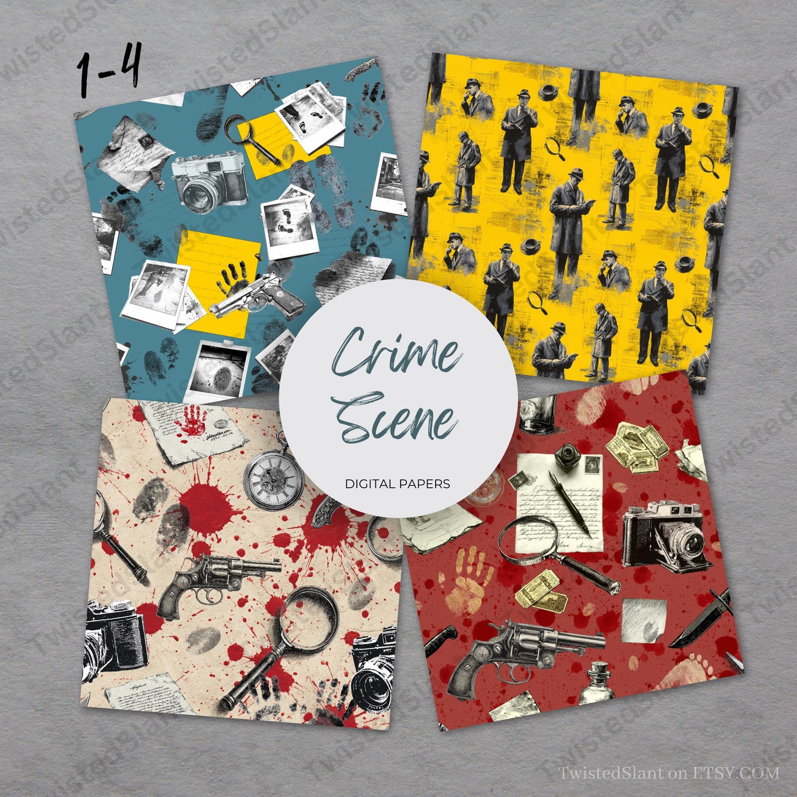 Crime Scene Seamless Pattern: True Crime Seamless (instant Download ...