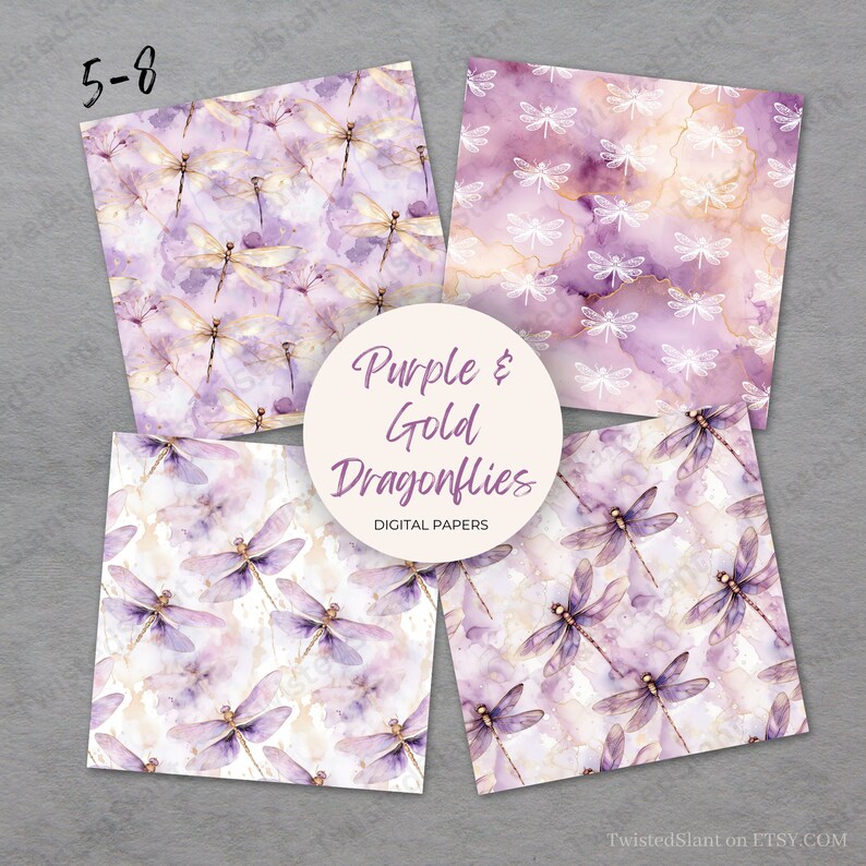Watercolor Dragonfly Digital Paper | INSTANT DOWNLOAD | Dragonfly ...