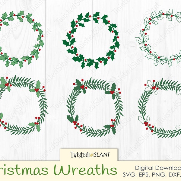 Christmas wreath svg, Christmas wreath clipart, holly svg, Christmas svg, Christmas wreath png, Christmas wreath, wreath svg bundle