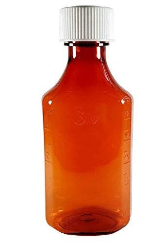 Oval Pharmacy Bottle for Liquid Medicine Amber Medicine Bottle 
