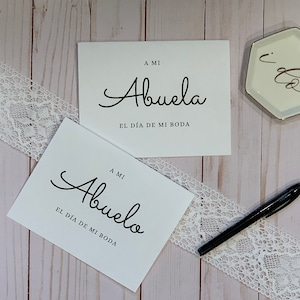 Direct downloaden trouwkaart; A mi abuela y abuelo el dia de mi boda; aan mijn grootouders op mijn trouwdag Spaans/Español