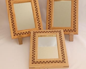 Small Mirror, Art Deco Checkerboard, 6.5" X 8.5"