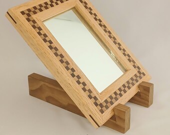 Small Mirror, Art Deco Checkerboard, 6.5" X 8.5"