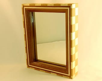 Handmade Wall Mirror, Checkerboard & Inlay 9X7 inches