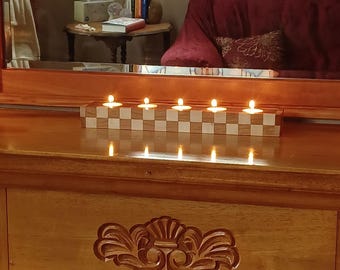 Tea light Checkerboard Art Deco candleholder