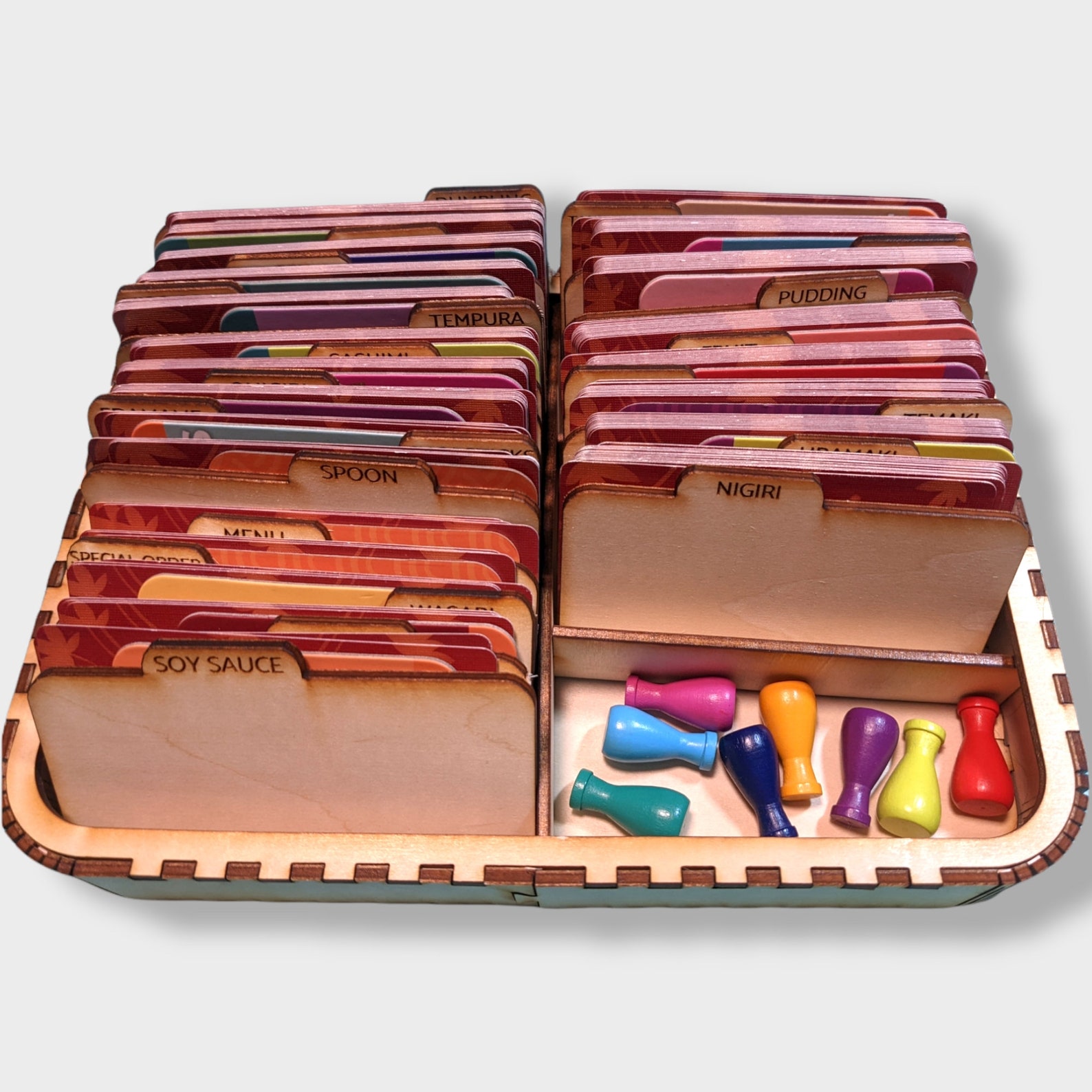 Sushi Go Party Wooden Organizer customized Storage Upgrades for a Unique Tabletop Gaming
