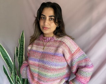Emmet sweater crochet pattern | crochet jumper pattern