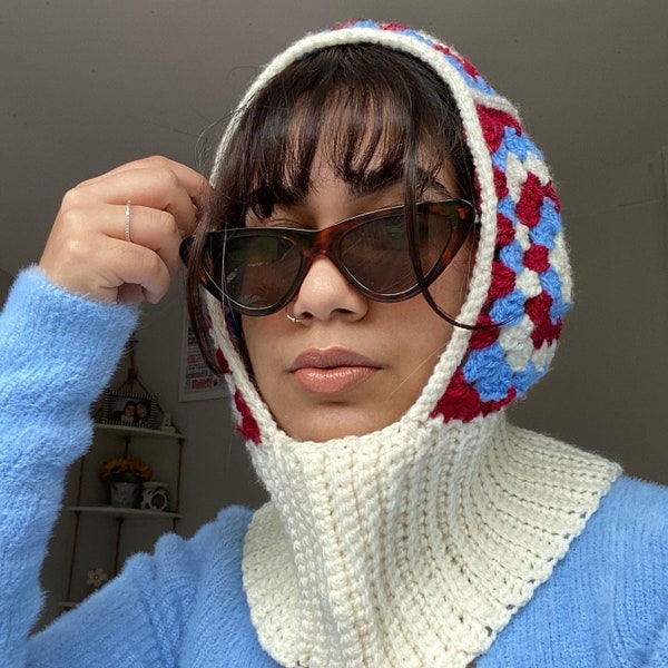 Crochet balaclava/hood | granny stitch | granny square