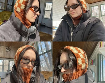 Checkerboard Balaclava Crochet Pattern | PDF PATTERN