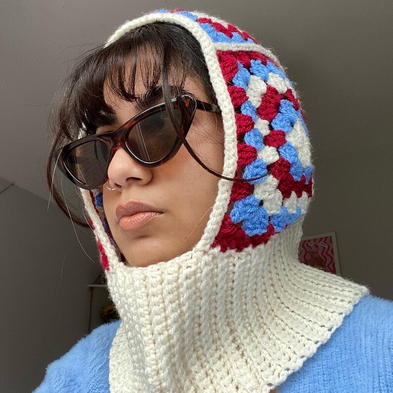 Crochet Balaclava/hood Granny Stitch Granny Square Etsy UK