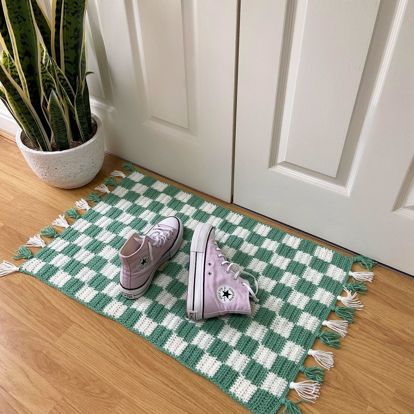 Small Pine Green Rug / Handmade Rug / Cotton Rug / Rustic Home