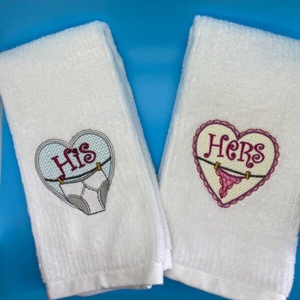 His and Hers Towels Etsy