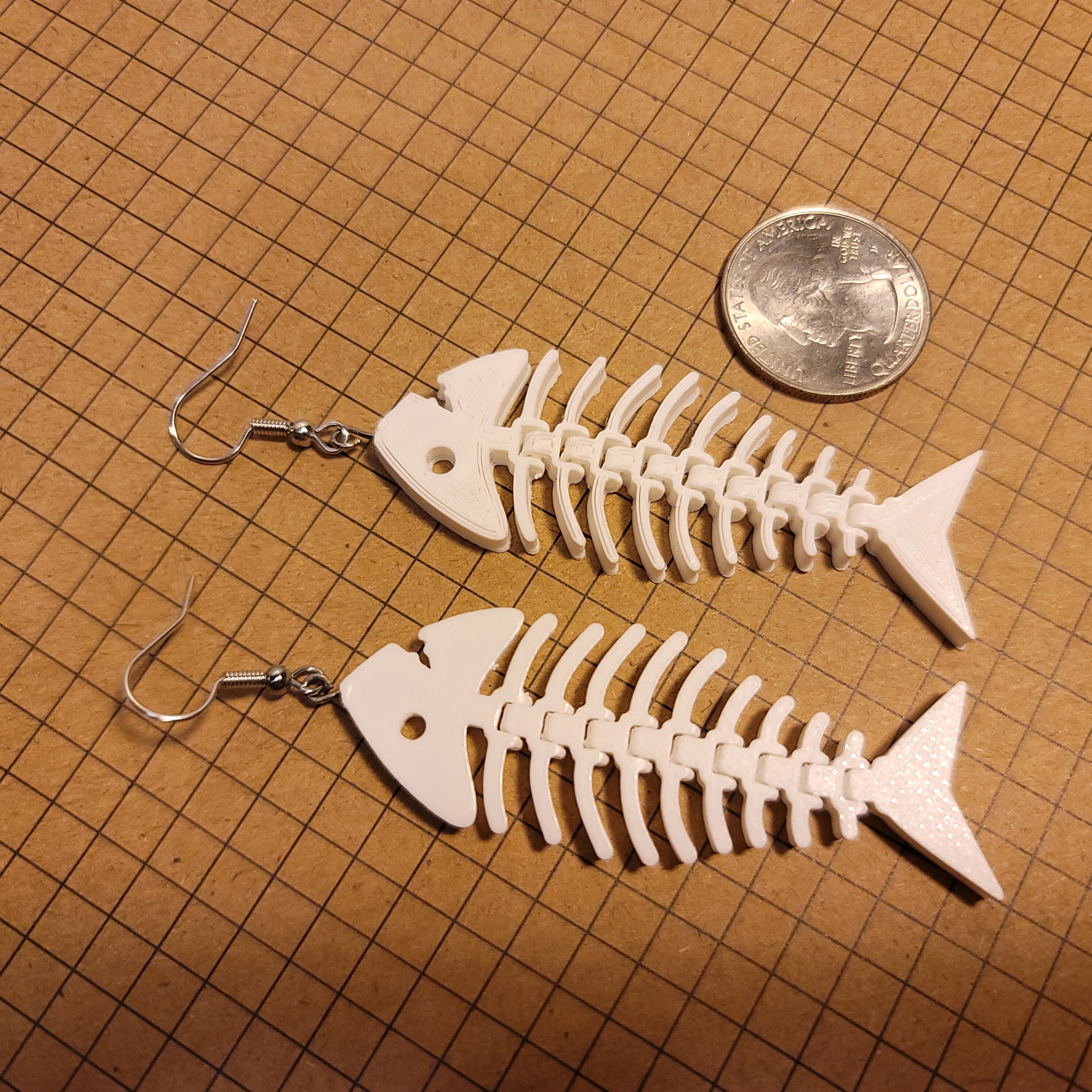 Fish Bone Earrings Fish Skeleton Earrings Skull Edgy Punk Etsy