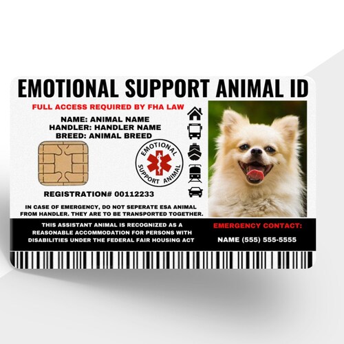Emotional Support Animal Id Card