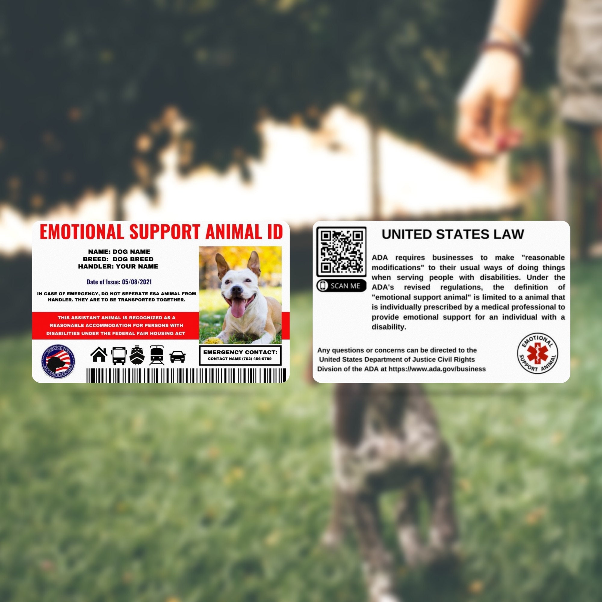 Service Dog emotional support animal red Badge Dog custom info dog cat esa Service Dog emotional support animal red Badge Dog custom info dog cat esa