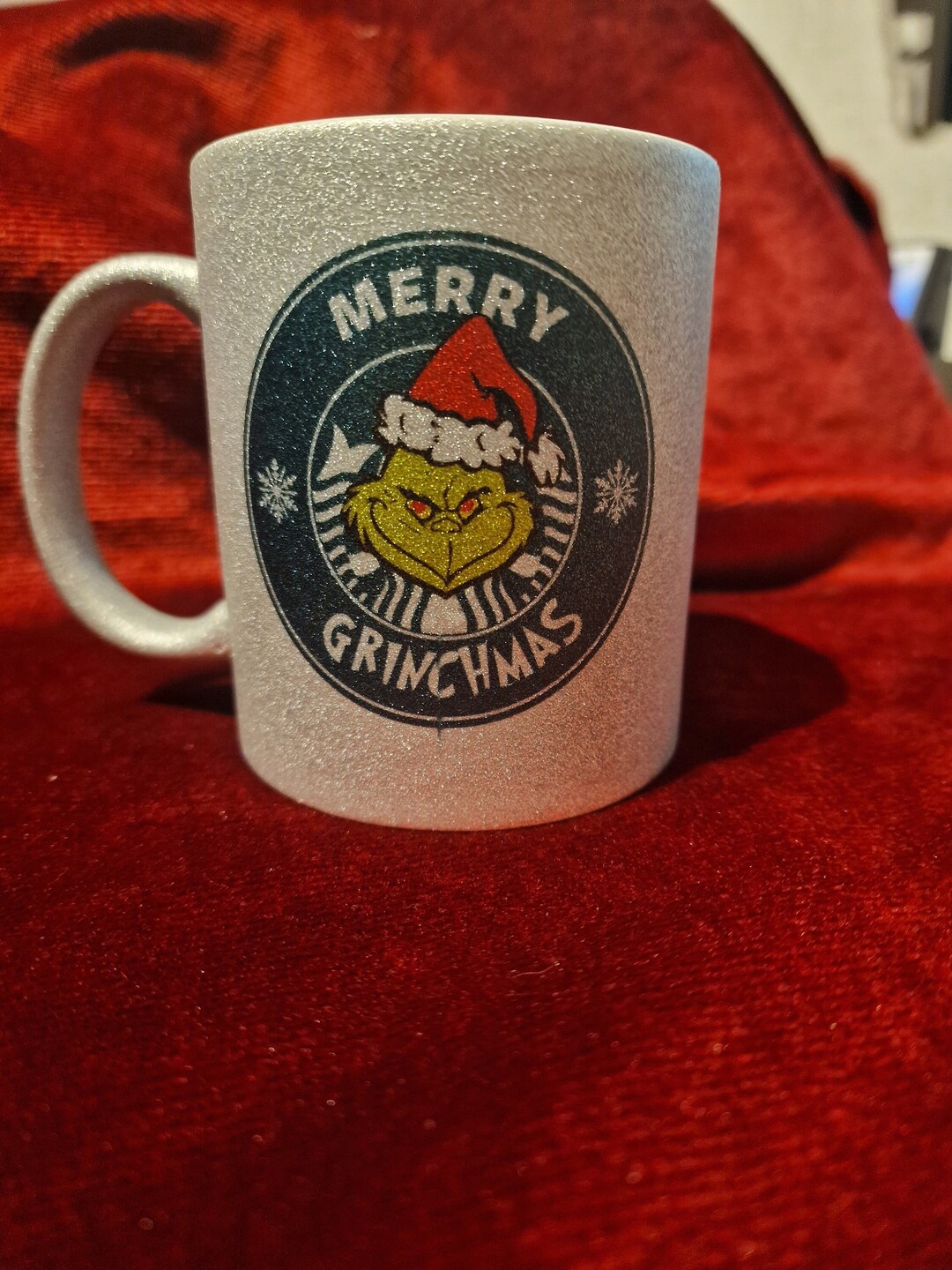 Merry Grinchmas Starbucks Grinch Themed Sparkly Mug Etsy