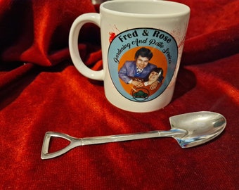 Fred and Rose Gardening muder mug and shovel spoon gift set