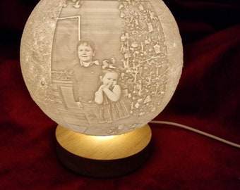 lithophane moon lamp personalised with any pic